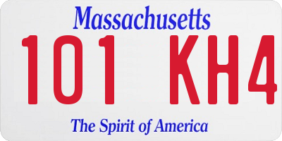 MA license plate 101KH4