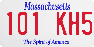 MA license plate 101KH5