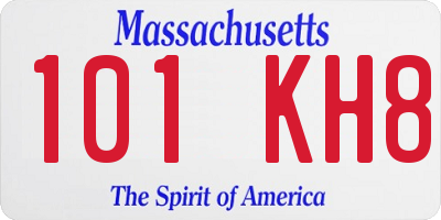 MA license plate 101KH8