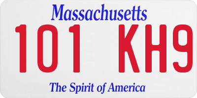 MA license plate 101KH9