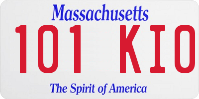 MA license plate 101KI0