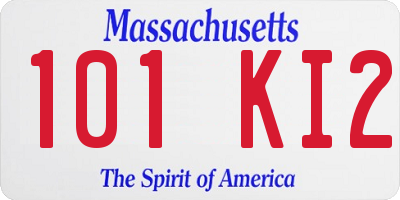 MA license plate 101KI2