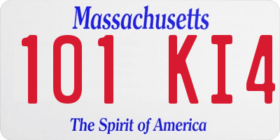 MA license plate 101KI4
