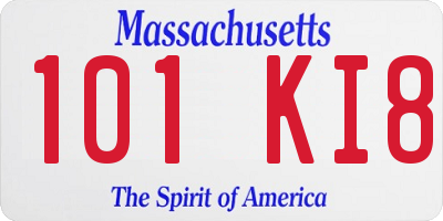 MA license plate 101KI8
