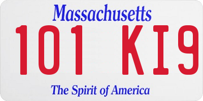 MA license plate 101KI9