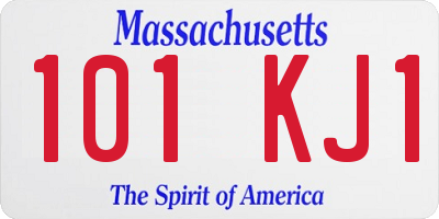 MA license plate 101KJ1