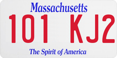 MA license plate 101KJ2