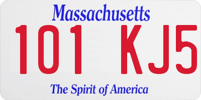 MA license plate 101KJ5