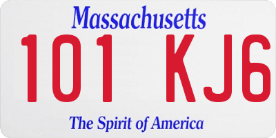 MA license plate 101KJ6