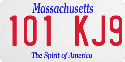 MA license plate 101KJ9