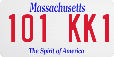 MA license plate 101KK1