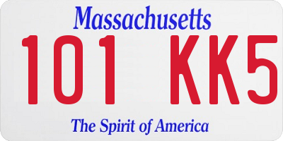 MA license plate 101KK5
