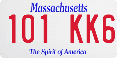 MA license plate 101KK6