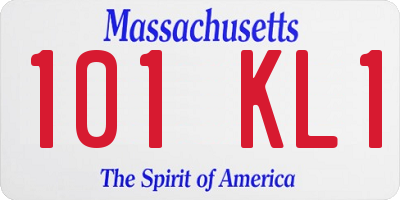 MA license plate 101KL1
