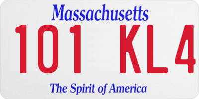 MA license plate 101KL4