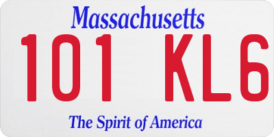 MA license plate 101KL6