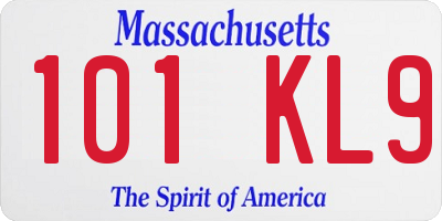 MA license plate 101KL9