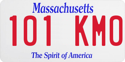 MA license plate 101KM0