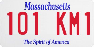 MA license plate 101KM1