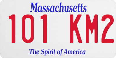 MA license plate 101KM2