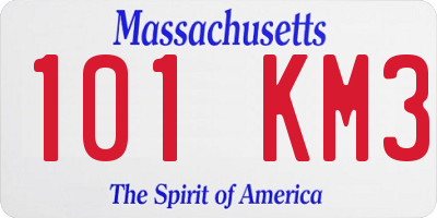 MA license plate 101KM3