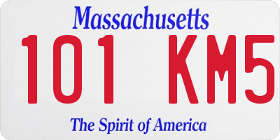 MA license plate 101KM5