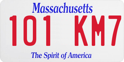 MA license plate 101KM7
