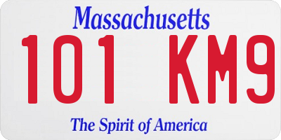 MA license plate 101KM9