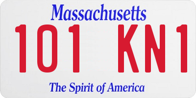 MA license plate 101KN1