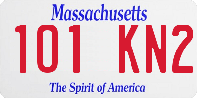 MA license plate 101KN2