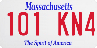 MA license plate 101KN4