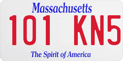 MA license plate 101KN5
