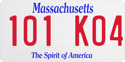 MA license plate 101KO4