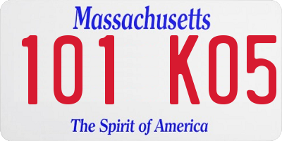 MA license plate 101KO5