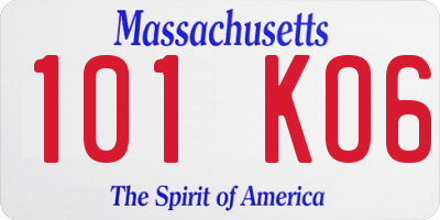 MA license plate 101KO6