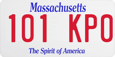 MA license plate 101KP0