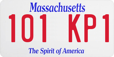 MA license plate 101KP1