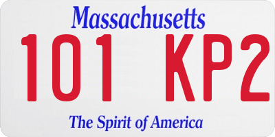 MA license plate 101KP2