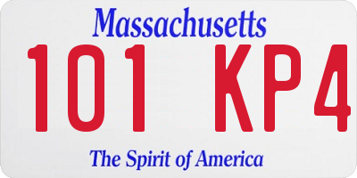 MA license plate 101KP4