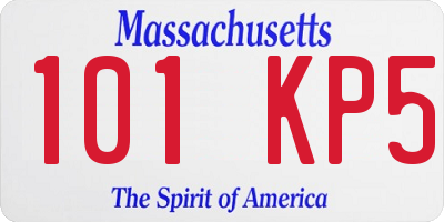 MA license plate 101KP5
