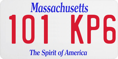 MA license plate 101KP6