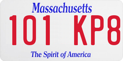 MA license plate 101KP8