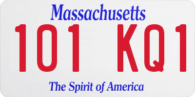 MA license plate 101KQ1
