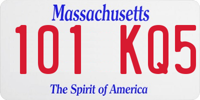MA license plate 101KQ5