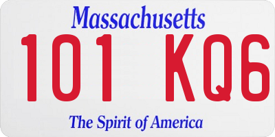 MA license plate 101KQ6