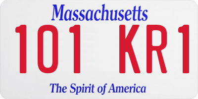 MA license plate 101KR1