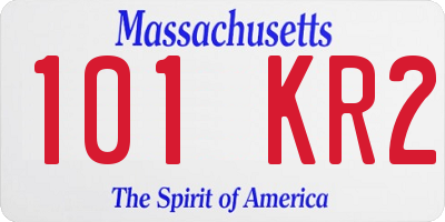 MA license plate 101KR2