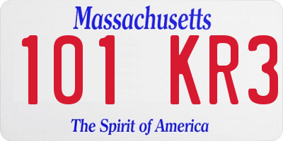 MA license plate 101KR3
