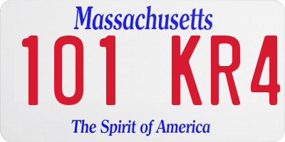 MA license plate 101KR4