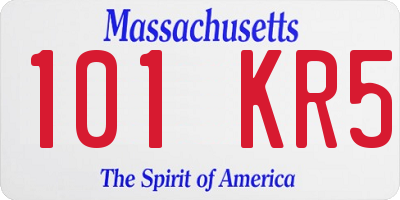 MA license plate 101KR5